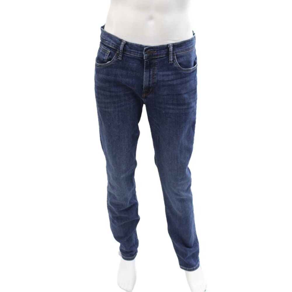 Rising Sun Mens Dark Blue Straight Jeans Button Fly Classic Size 33